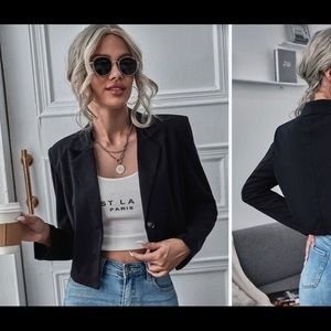 Shein Curve 3X Black Two Button Camp Shirt Blouse Top Collar Short Sleeve